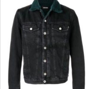 Diesel denim jacket with shearling